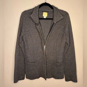 Damask Wool/Cashmere Blend Black & Brown Sweater Size M Cabincore Cottagecore